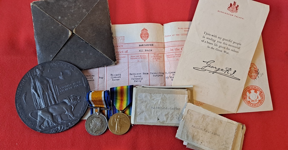 Memorial Plaque, British War Medal and Victory Medal. 