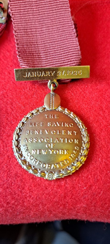 The incredibly rare Tiffany made Life Saving Benevolent Association of New York medal