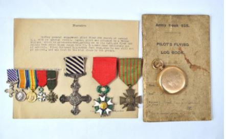 distinguished flying cross, french croix de guerre, french legion d'honneur 
