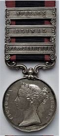 Sutlej Medal 1945 with Ferozeshuhur clasp, Aliwal clasp, Sobraon clasp