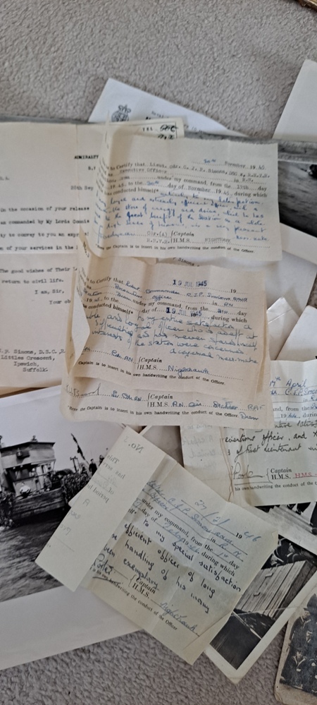 Original Royal Navy documents and report - these dockets are known as flimsies
