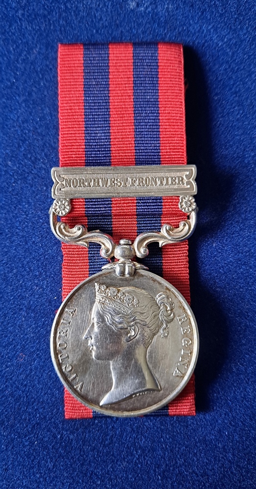 An early India General Service medal with Northwest Frontier clasp to a Surveyor, 